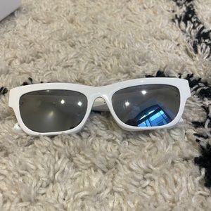 Linda Farrow x Paco Rabanne White mirrored sunglasses